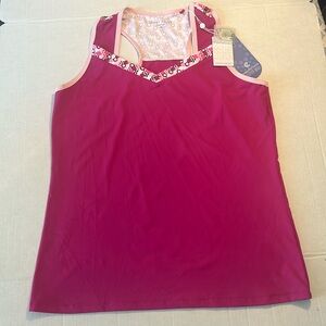 Sport Haley Medium Top V-Neck Pickleball Strap Tank in Mulberry NWT